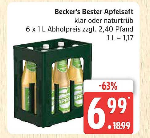 Becker's Bester Apfelsaft 6 x 1 L