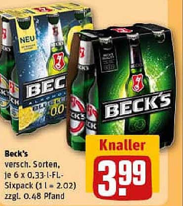 Beck's 6er Sixpack verschiedene Sorten