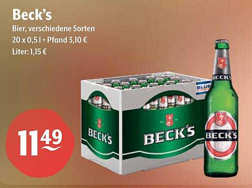 Beck’s Bier, verschiedene Sorten 20 x 0,5 l