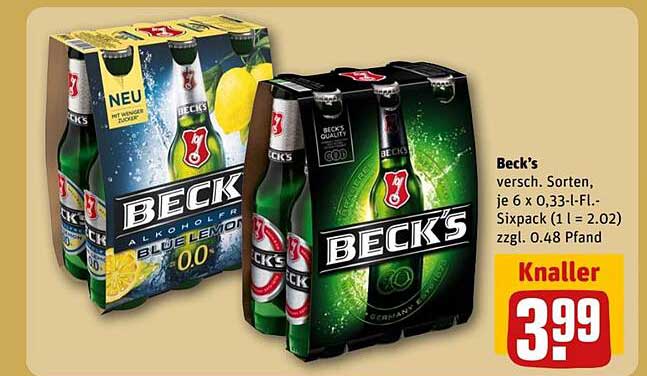 Beck's Verschiedene Sorten, 6 x 0,33 l Sixpack
