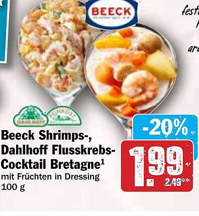 Beeck Shrimps-, Dahlhoff Flusskrebs-Cocktail Bretagne 100 g