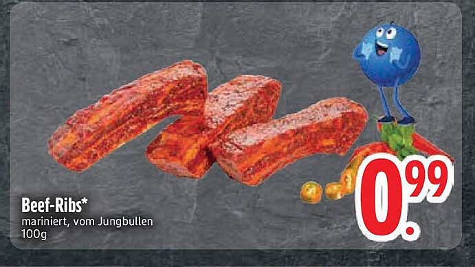 Beef-Ribs* - mariniert, vom Jungbullen, 100g