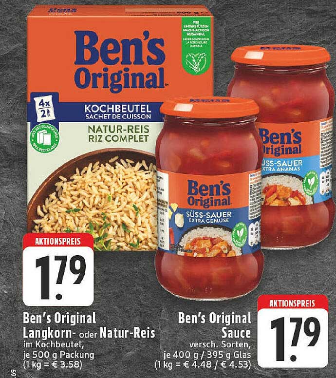 Ben's Original Langkorn- oder Natur-Reis im Kochbeutel