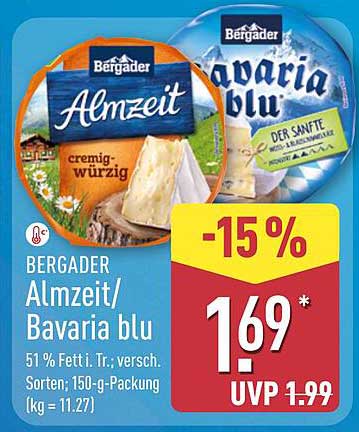 Bergader Almzeit/Bavaria blu – 150g Packung
