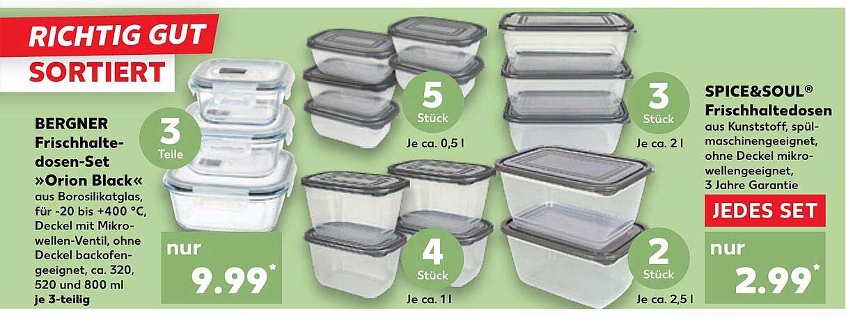 BERGNER Frischhaltedosen-Set »Orion Black«
