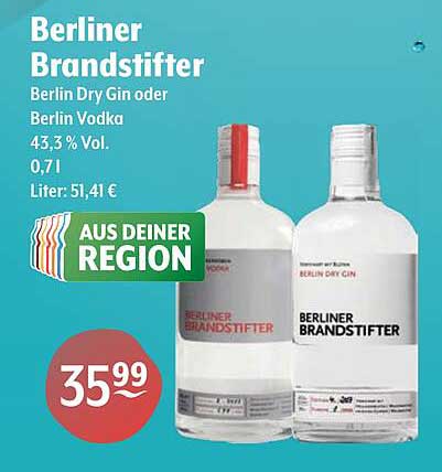 Berliner Brandstifter - Berlin Dry Gin oder Berlin Vodka