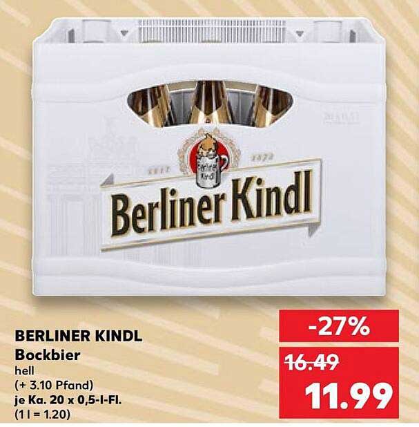 BERLINER KINDL Bockbier 20 x 0,5 l