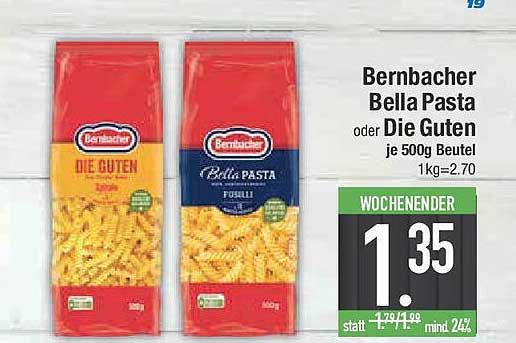 Bernbacher Bella Pasta oder Die Guten 500g Beutel