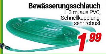 Bewässerungsschlauch 3 m aus PVC mit Schnellkupplung