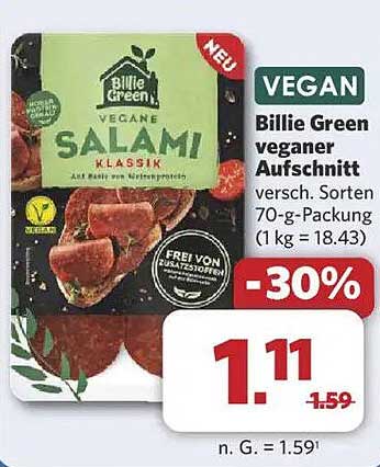 Billie Green veganer Aufschnitt - Klassik