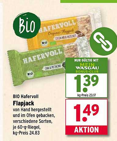 BIO Hafervoll Flapjack - Handgemacht und Voller Geschmack