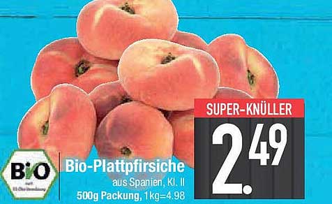 Bio-Plattpfirsiche aus Spanien, K. II
