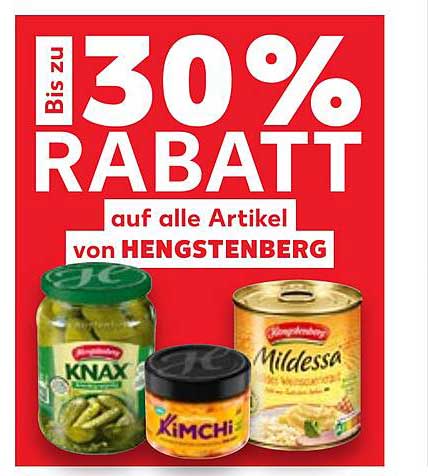 Bis zu 30% Rabatt auf alle Artikel von Hengstenberg