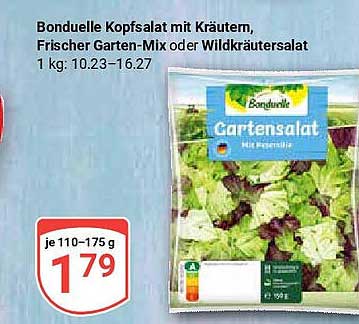 Bonduelle Kopfsalat mit Kräutern, Frischer Garten-Mix oder Wildkräutersalat