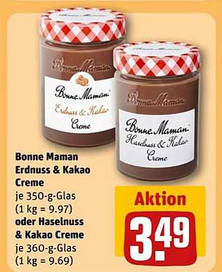 Bonne Maman Erdnuss & Kakao Creme oder Haselnuss & Kakao Creme