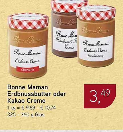 Bonne Maman Erdnussbutter oder Kakao Creme
