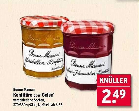 Bonne Maman Konfitüre oder Gelee – verschiedene Sorten