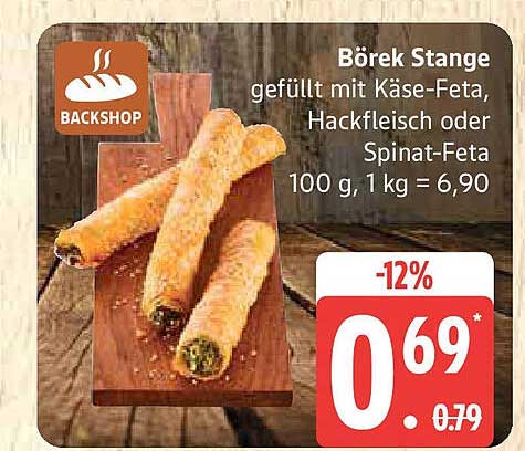 Börek Stange gefüllt mit Käse-Feta, Hackfleisch oder Spinat-Feta
