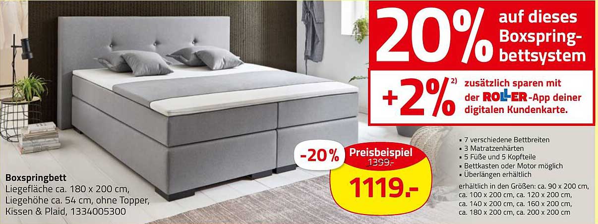 Boxspringbett - 20% Rabatt auf dieses Bettensystem