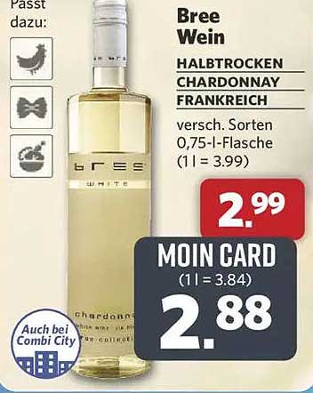 Bree Wein Halbtrocken Chardonnay Frankreich