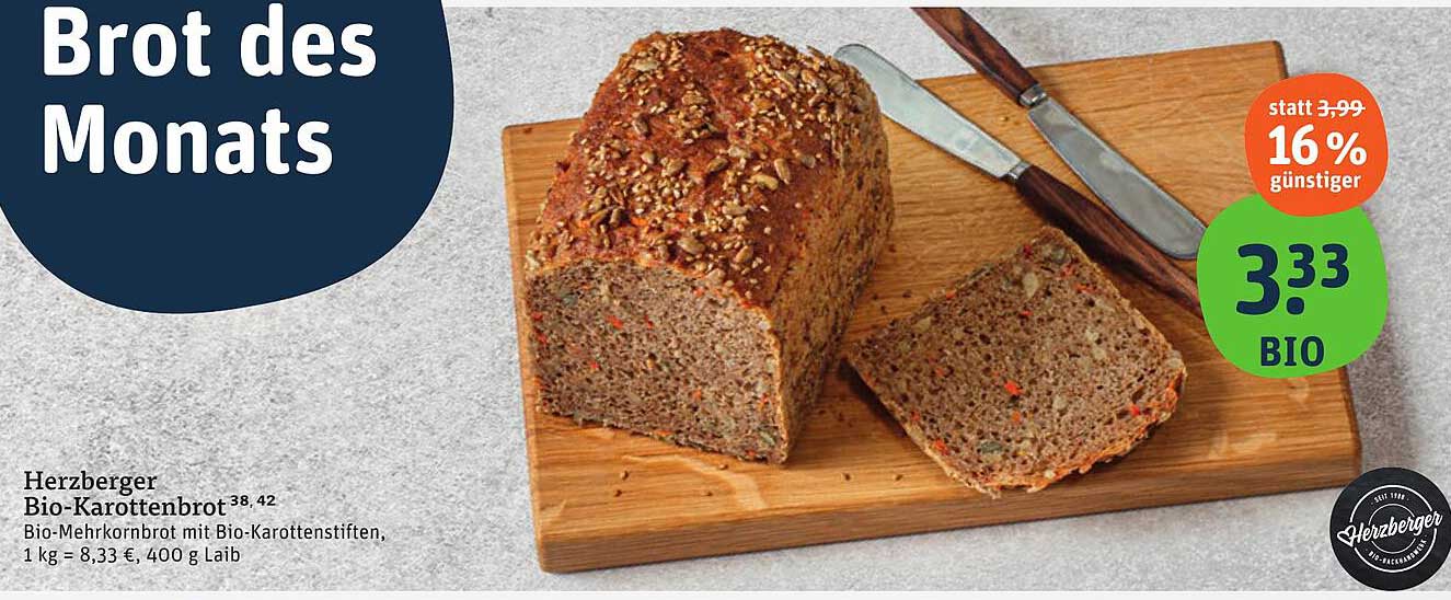 Brot des Monats: Herzberger Bio-Karottenbrot
