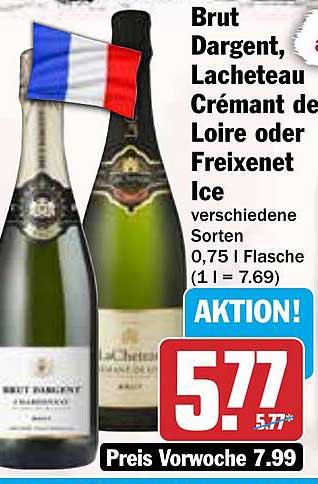 Brut Dargent, Lacheteau Crémant de Loire oder Freixenet Ice - verschiedene Sorten