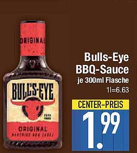 Bulls-Eye BBQ-Sauce je 300ml Flasche