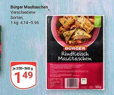 BÜRGER Rindfleisch Maultaschen - Verschiedene Sorten