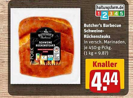 Butcher's Barbecue Schweine-Rückensteaks in verschiedenen Marinaden