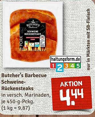 Butcher's Barbecue Schweine-Rückensteaks