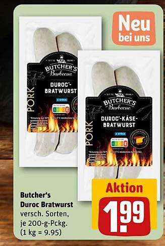 Butcher's Duroc Bratwurst - verschiedenen Sorten
