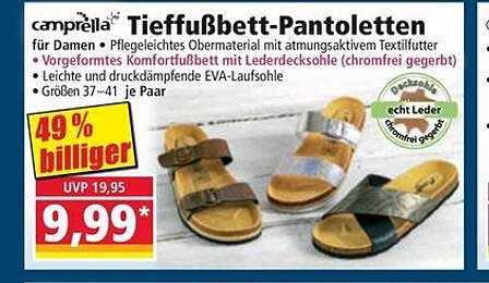 Camprella Tieffußbett-Pantolette für Damen