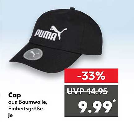 Cap aus Baumwolle von Puma - Nur 9,99 € statt 14,95 €