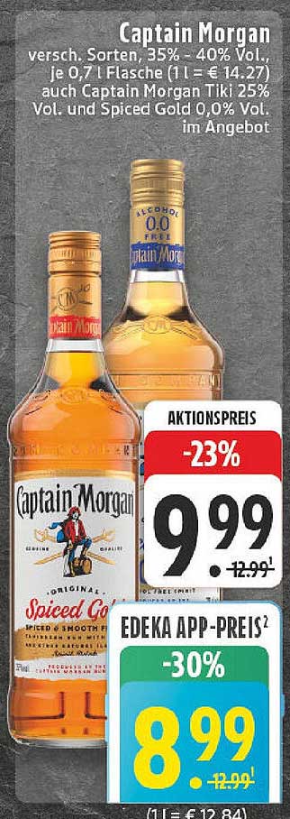 Captain Morgan Spiced Gold 0,0% Vol. und andere Sorten im Angebot