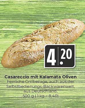 Casareccio mit Kalamata Oliven