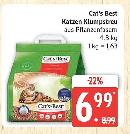 Cat's Best Katzen Klumpstreu aus Pflanzenfasern 4,3 kg