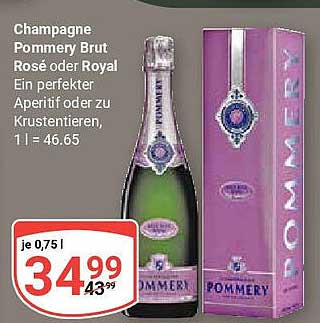Champagne Pommery Brut Rosé oder Royal - 0,75 l