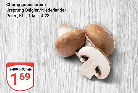 Champignons braun, je 400 g - nur 1,69!