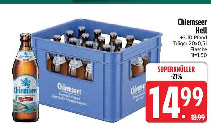 Chiemseer Hell – Kasten 20 x 0,5 l