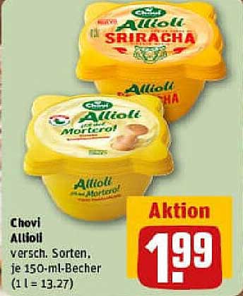 Chovi Allioli – Verschiedene Sorten, je 150-ml-Becher