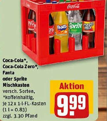 Coca-Cola®, Coca-Cola Zero®, Fanta oder Sprite Mischkasten
