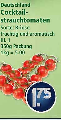 Cocktailstrauchtomaten Sorte: Brioso, fruchtig und aromatisch