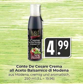 Conte De Cesare Crema all Aceto Balsamico di Modena, 250 ml