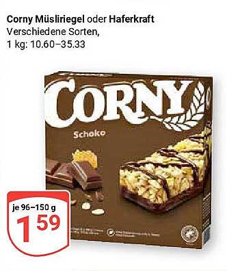 Corny Müsliriegel oder Haferkraft, 1 kg, verschiedene Sorten