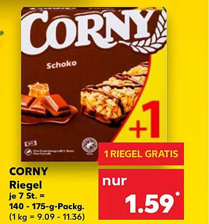 CORNY Riegel Schoko - 7 St. Packung mit 1 Riegel gratis!