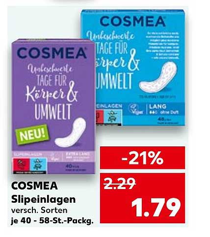 COSMEA Sliepeinlagen versch. Sorten je 40 - 58-St.-Pack.