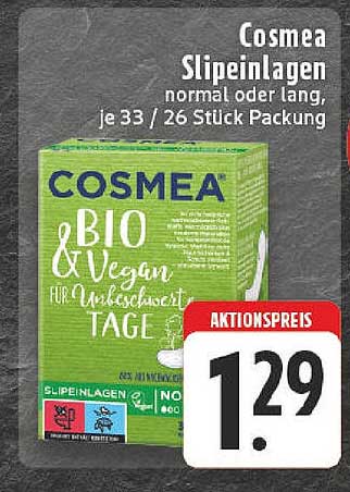 Cosmea Slipeinlagen normal oder lang, je 33 / 26 Stück Packung