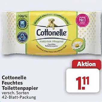 Cottonelle Feuchtes Toilettenpapier - 42-Blatt-Packung
