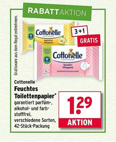 Cottonelle Feuchtes Toilettenpapier 42-Stück-Packung