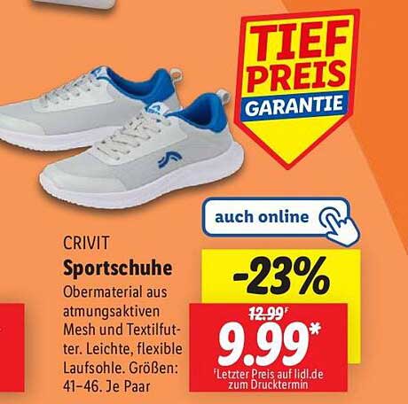 CRIVIT Sportschuhe - Leicht und Atmungsaktiv